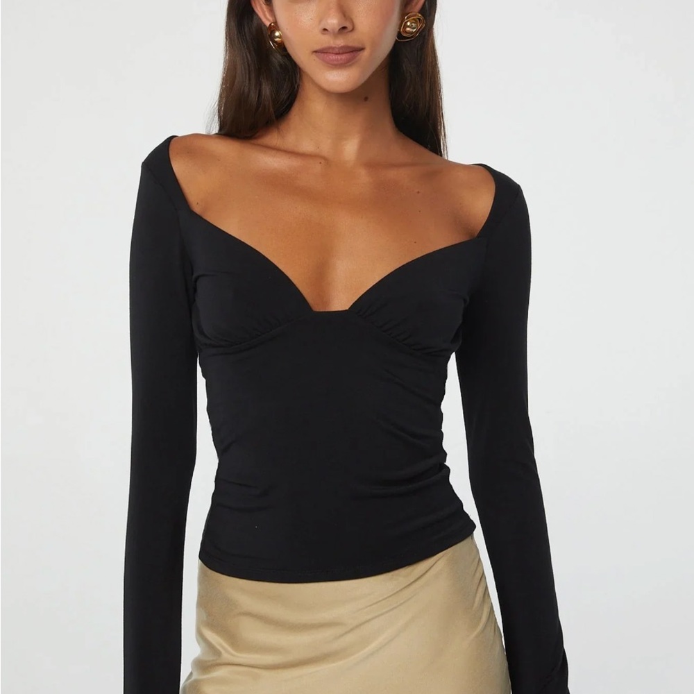 The Line by K Black Long Sleeve Top